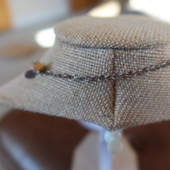 Orange aventurine quartz beads&sterling silver Sherzada necklace pendant 15"-18" - Picture 8 of 16